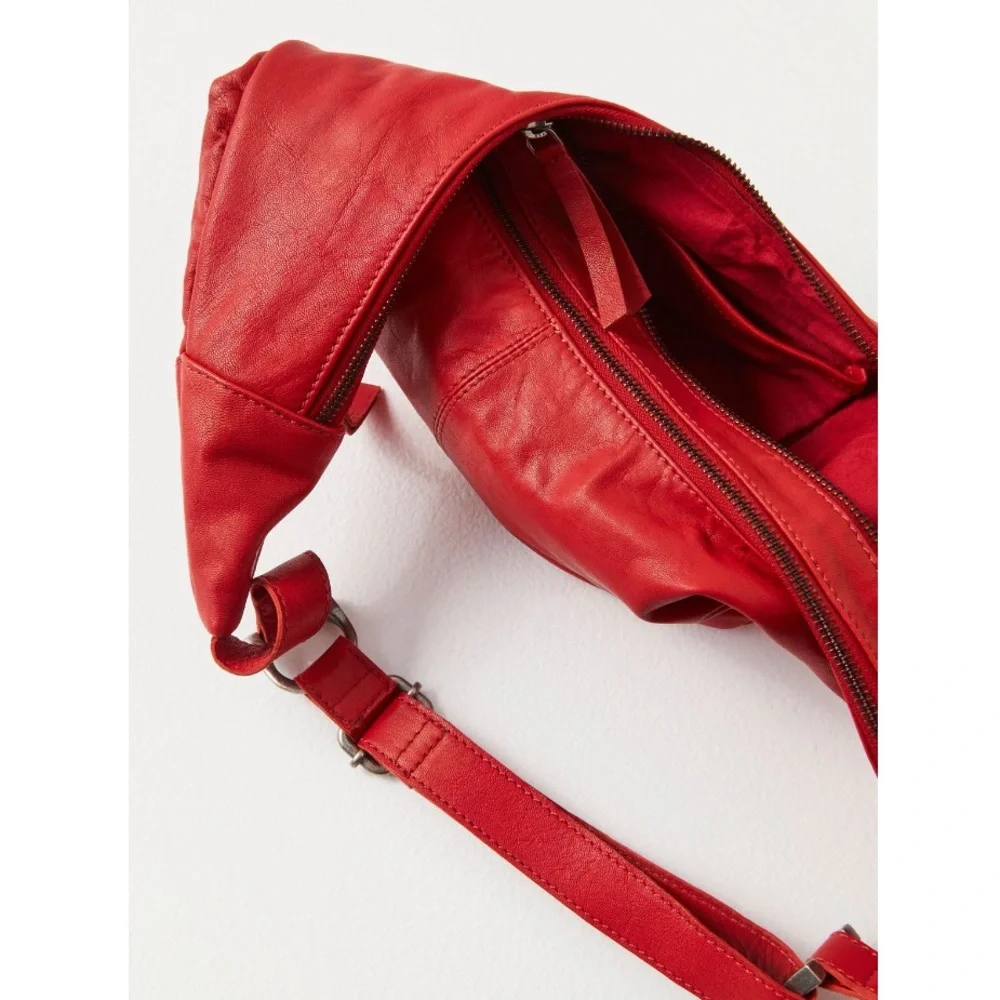 FREE PEOPLE Leather Idle Hands Sling Bag in Red Lip - Picture 3 of 15